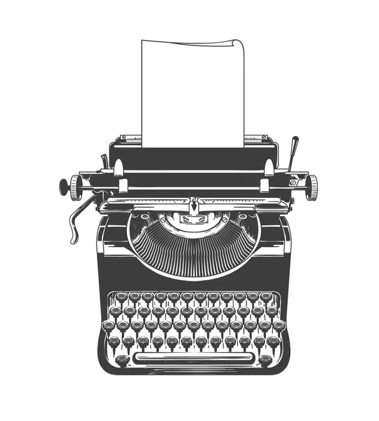 Schreibmaschine Vintage Machine Skizze — Stockvektor