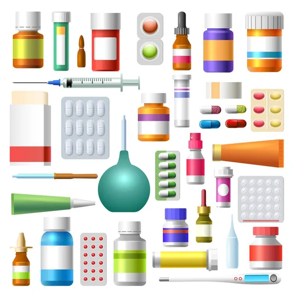 Medicine drugs and pharmacy bottles — Stock Vector