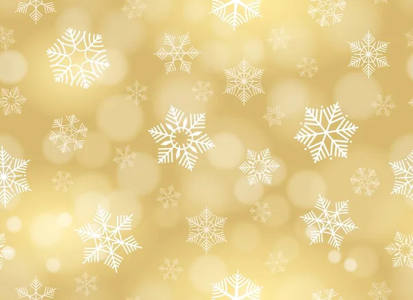 Fiocchi di neve in oro giallo — Vettoriale Stock