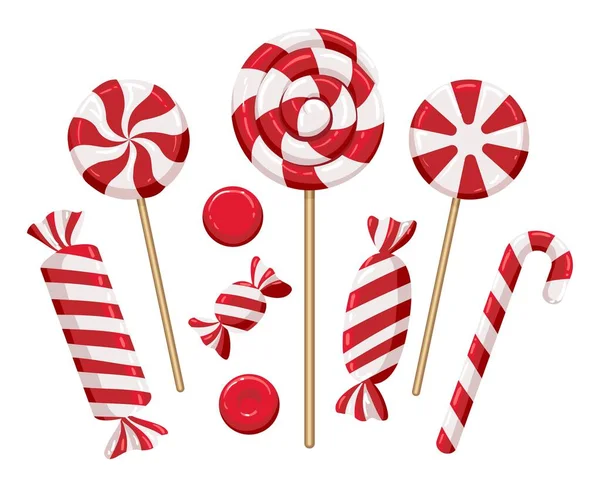 Christmas candy lollipops — Stock Vector