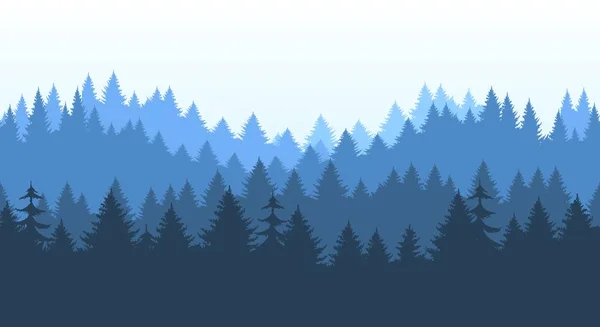 Panorama de forêt de pins — Image vectorielle