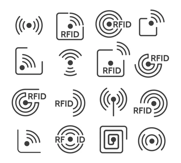 RFID 아이콘 설정 — 스톡 벡터