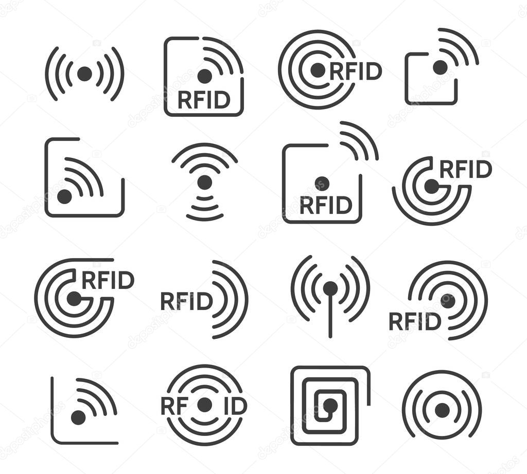 Rfid icons set