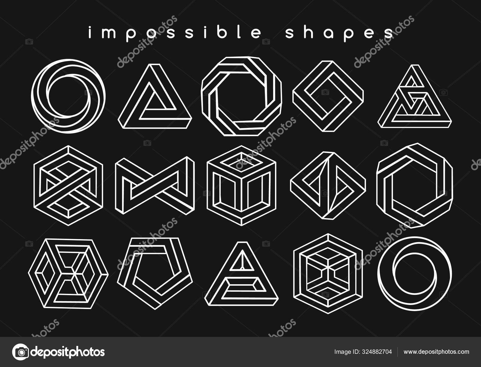 Geometric shapes optical illusions Stock Vector by ©vectortatu 324882704, image size:1600x1220