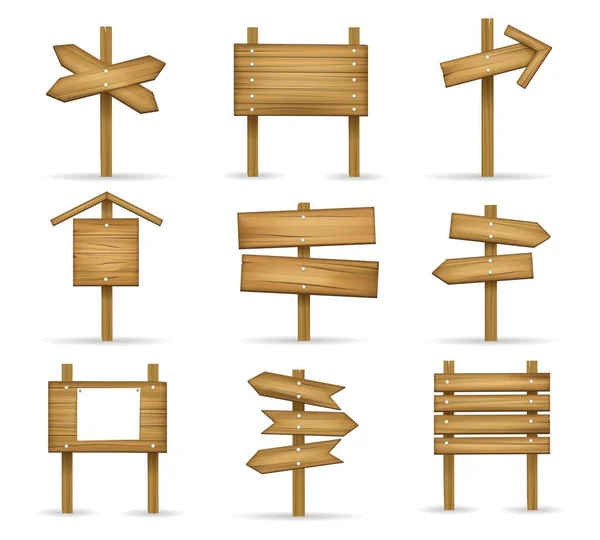 Мультфильм деревянные вывески — стоковый вектор