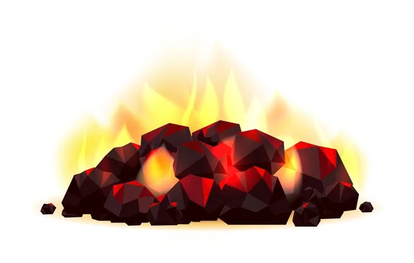 Glowing coal pile — Stock Vector