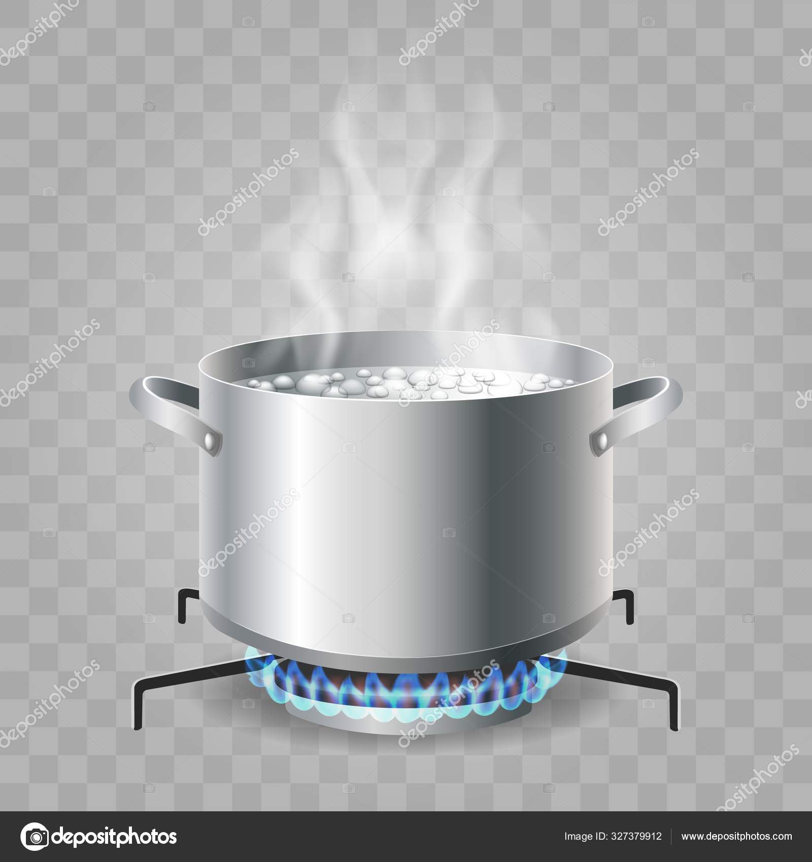 Free Vector  Water pot with a handle is boiling on the gas stove