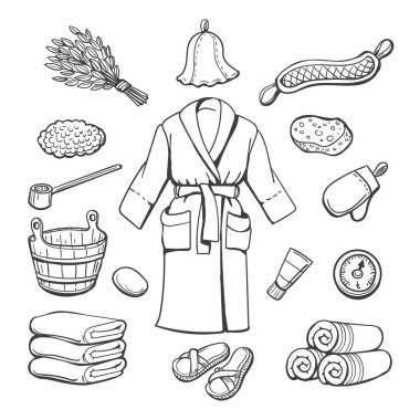 Sauna öğeleri taslağı