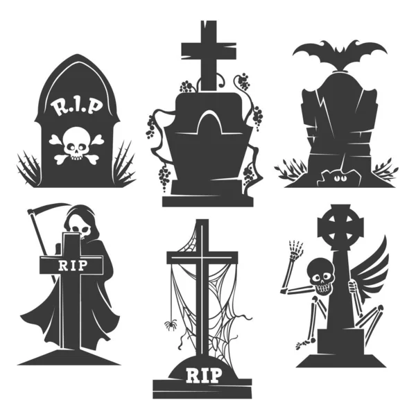 Lápidas muerte símbolos — Archivo Imágenes Vectoriales