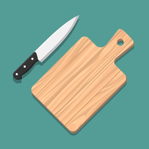 Nůž a řezací deska — Stockový vektor