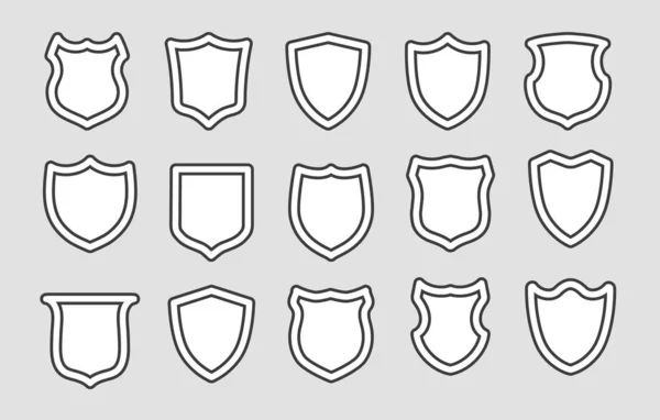 Badges de contour des boucliers — Image vectorielle