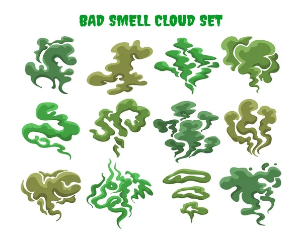 緑の煙が悪い匂いの雲 — ストックベクタ