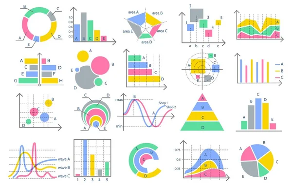 Graphiques statistiques graphiques — Image vectorielle