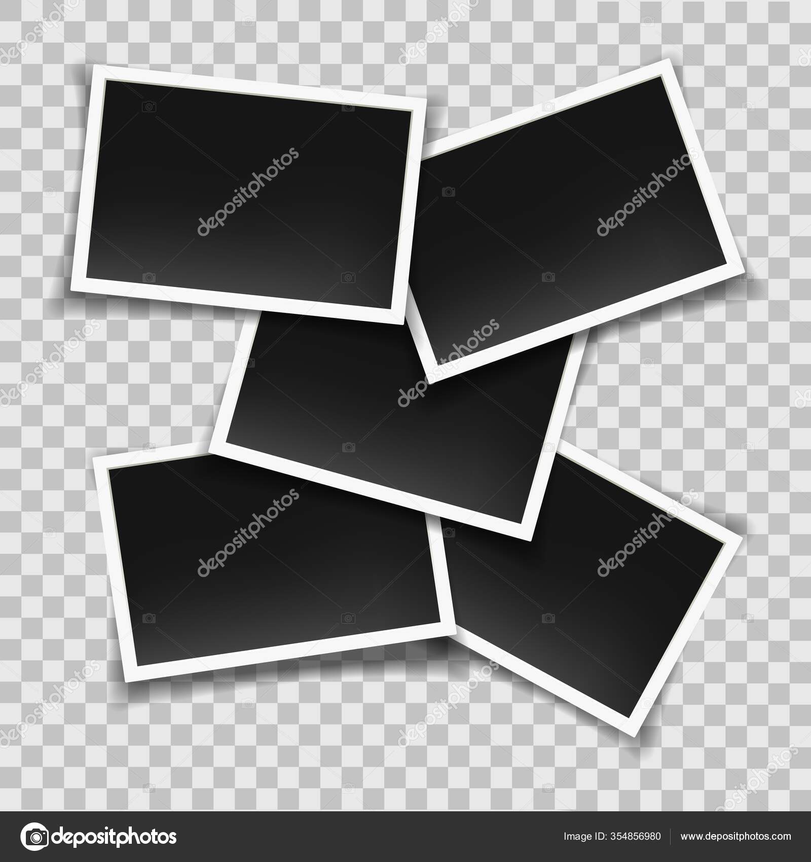 Blank instant photo frames collage Stock Vector by ©vectortatu 354856980