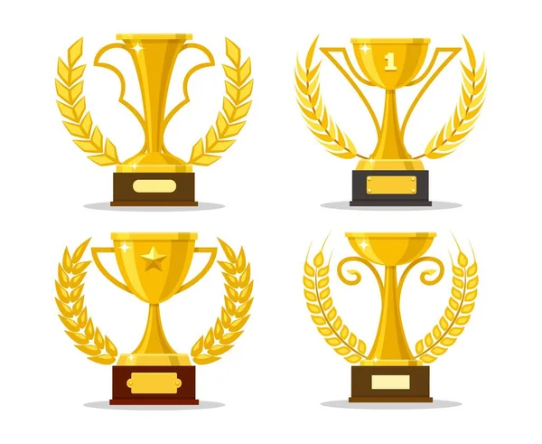 Puchary zwycięzców z wieńcami laurowymi — Wektor stockowy