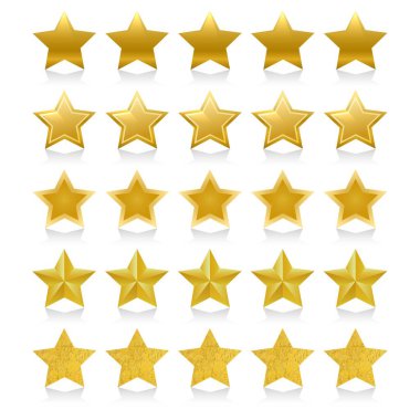 Parlak altın beş yıldız