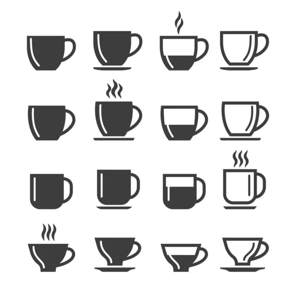 Caffè espresso e tazze lunghe — Vettoriale Stock