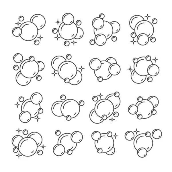 Outline underwater bubbles icons — Stock Vector
