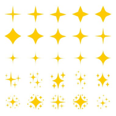 Altın yıldızlar parıldayan semboller