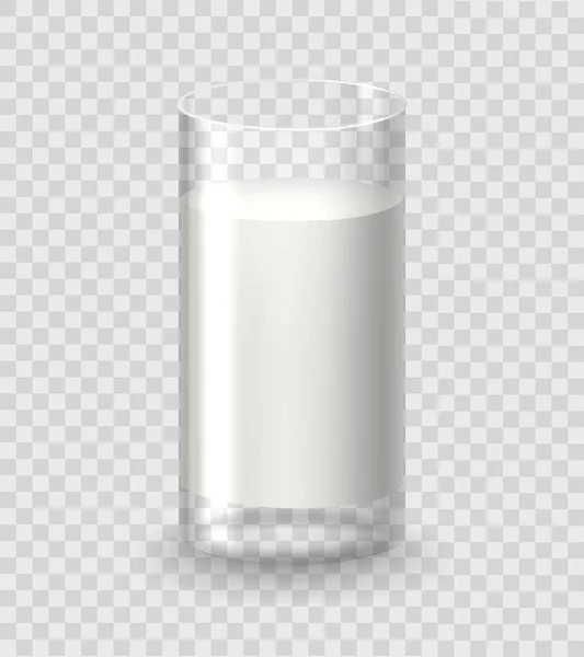 Θρεπτικό κύπελλο γάλακτος σε διαφανή — Διανυσματικό Αρχείο