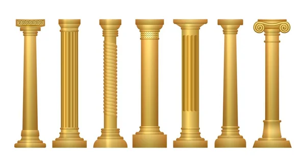 Zlaté antické sloupce — Stockový vektor