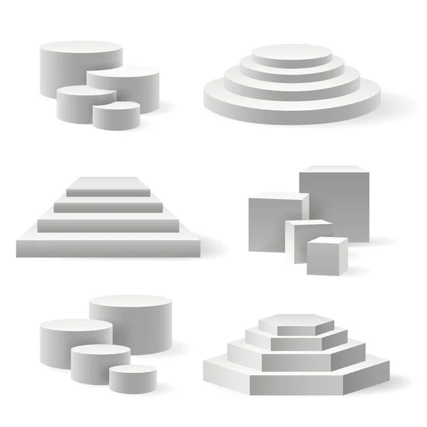 Podium circulaire et escalier piédestal — Image vectorielle