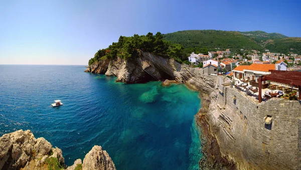 Vista Panorámica Fortaleza Petrovac Vista Mar Adriático — Foto de Stock