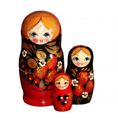 beyaz zemin üzerine Rus bebek