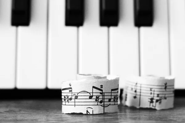 March 28, 2018. Izhevsk, Russia. Musical notes, piano. — Stock Photo, Image