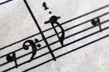 Müzik puanı arka plan: piyano notlar, yakın çekim