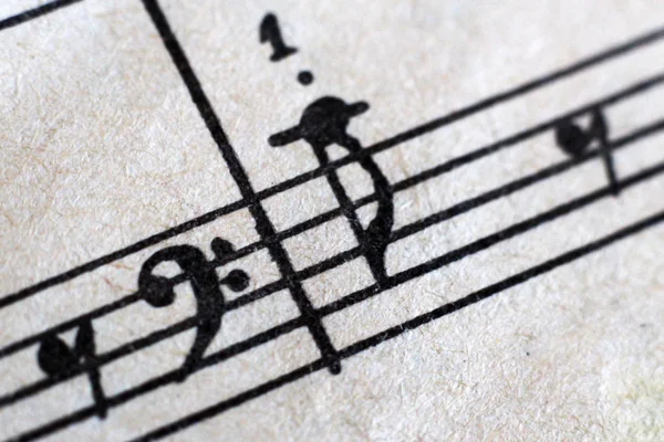 Muziek score achtergrond: piano notes, Close up — Stockfoto