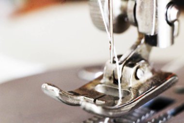 İplik, dikiş makinesi, makro ile oyun keskin
