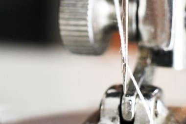 İplik, dikiş makinesi, makro ile oyun keskin
