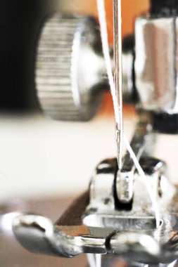İplik, dikiş makinesi, makro ile oyun keskin