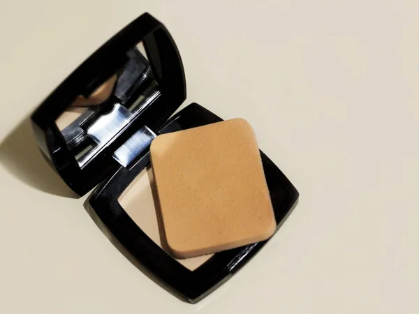 Open Jar Loose Face Powder Women Cosmetics Beauty — Stock Photo, Image