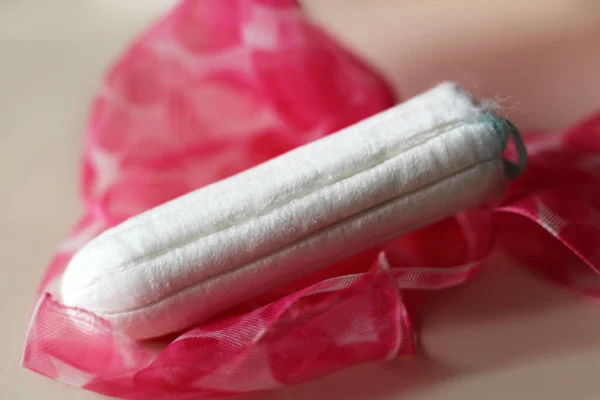 Női Egészségügyi Tamponok Higiéniai Termékek Olyan Közel — Stock Fotó