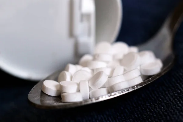 Tabletlerde Tatlandırıcı Yapay Tatlandırıcı Çok Yakın — Stok fotoğraf