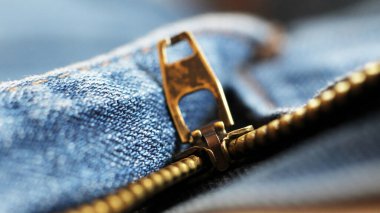 Fermuarı açık Denim Material