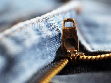 Fermuarı açık Denim Material