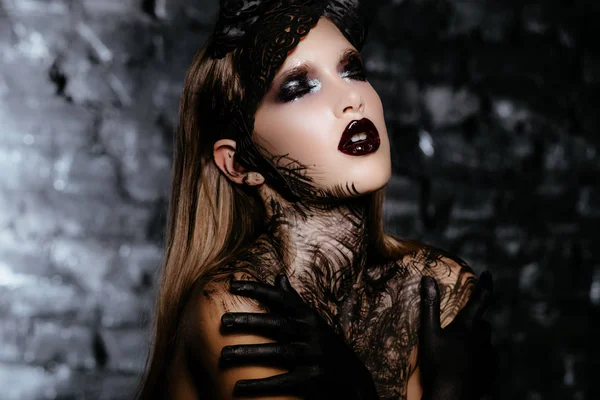 Dark queen of Halloween — Stock Photo, Image