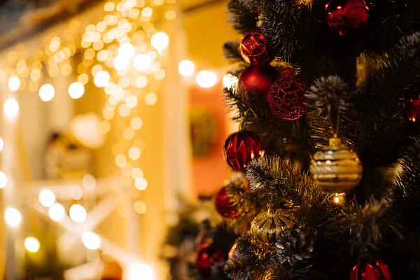 Neujahr 2020 Innenraum Mit Kerzen Glühbirnen Und Bokeh — Stockfoto