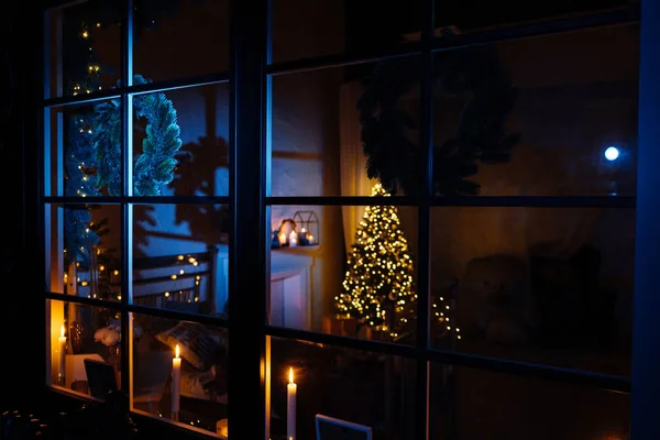 New Year 2020 Interior Candles Bulbs Bokeh — 스톡 사진