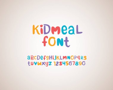 çocuk menüsü yazı tipi, vektör illüstrasyonu