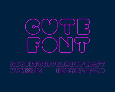 şirin yazı tipi, vektör illüstrasyonu