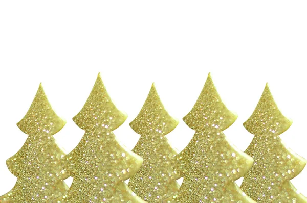 Weihnachten und winter design elemente - goldener weihnachtsbaum glitter auf weißem hintergrund — Stockfoto