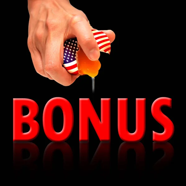 Amerika siyah arka plan üzerine metin Bonus kavramı ile