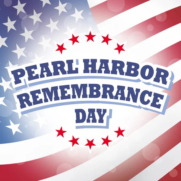 Amerikan bayrağı arka plan ile ABD Pearl Harbor anma günü banner