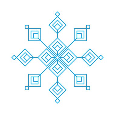 Noel ve kış tasarım öğeleri - beyaz arka plan üzerinde vektör illüstrasyon izole mavi kar tanesi simgesi