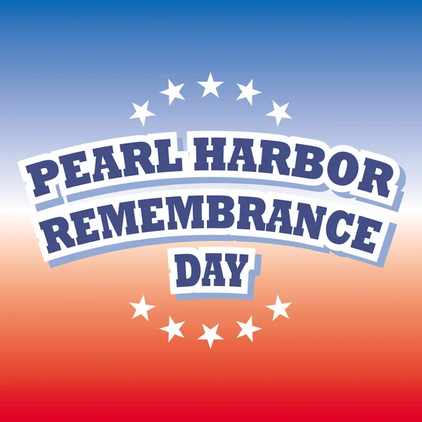 Usa Pearl Harbor Gedenktag auf rotem und blauem Hintergrund, Vektorillustration — Stockvektor