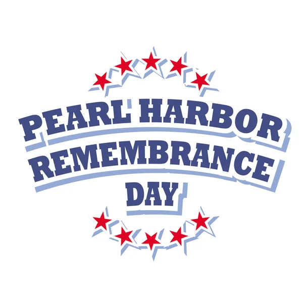 Beyaz arka plan üzerinde vektör illüstrasyon izole ABD Pearl Harbor anma günü logosu
